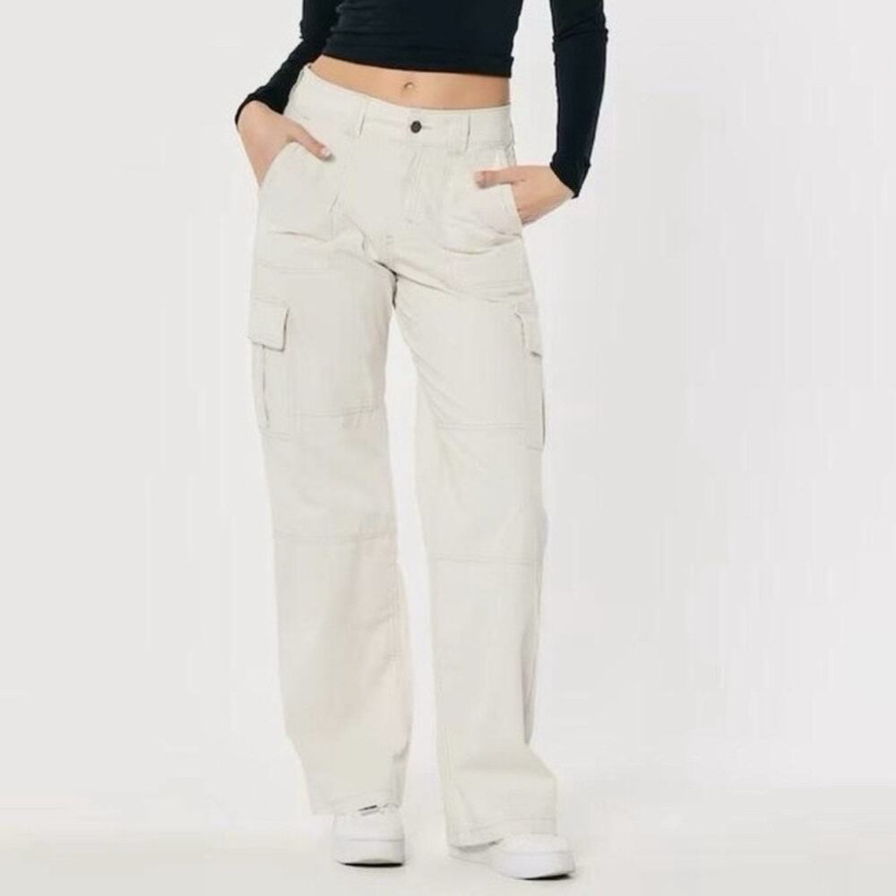 Hollister Women’s 3 / 26 x 29 Cargo Pants Baggy High Rise Utility Cotton Poplin
